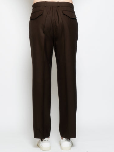 Pantaloni Ventre Piatto e Gamba Larga Cacao