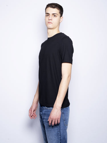 T-shirt met Korte Mouwen van Ice Cotton Zwart
