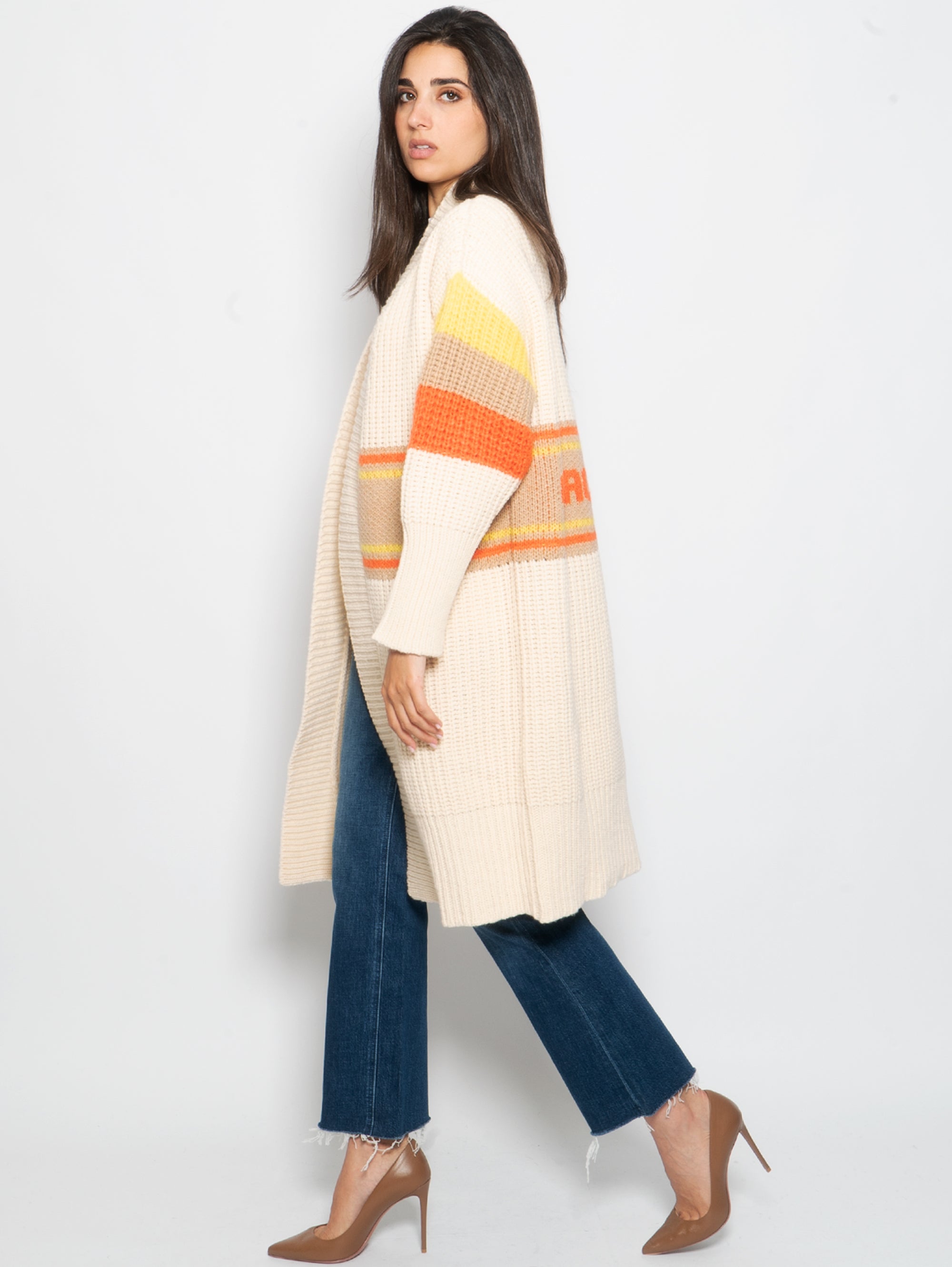 Maxi Cardigan in Ciao Amore White Knit