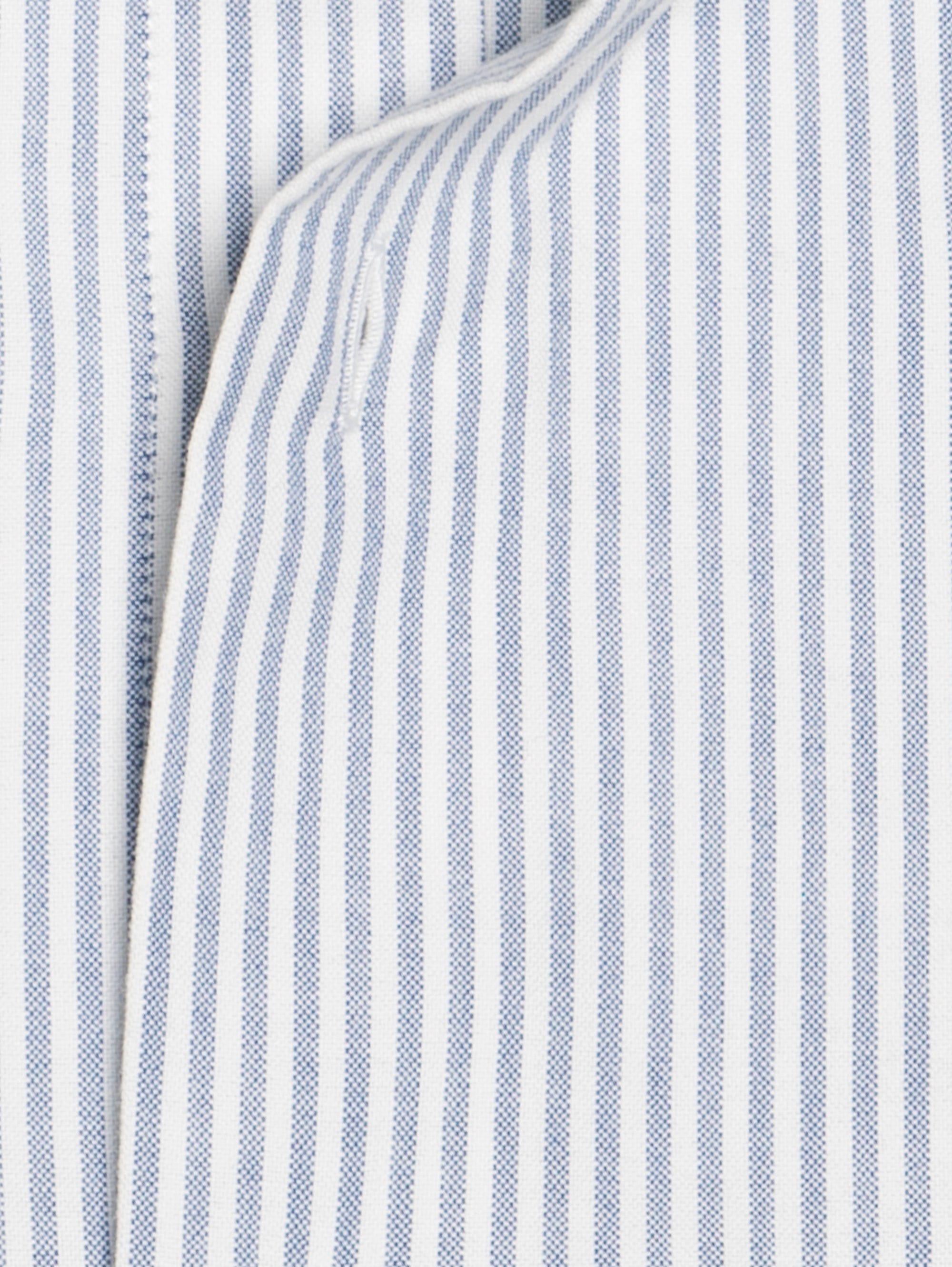 Weiß/blau gestreiftes Oxford-Baumwollhemd