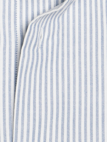Oxford-Baumwollhemd mit Streifen Weiß/Blau