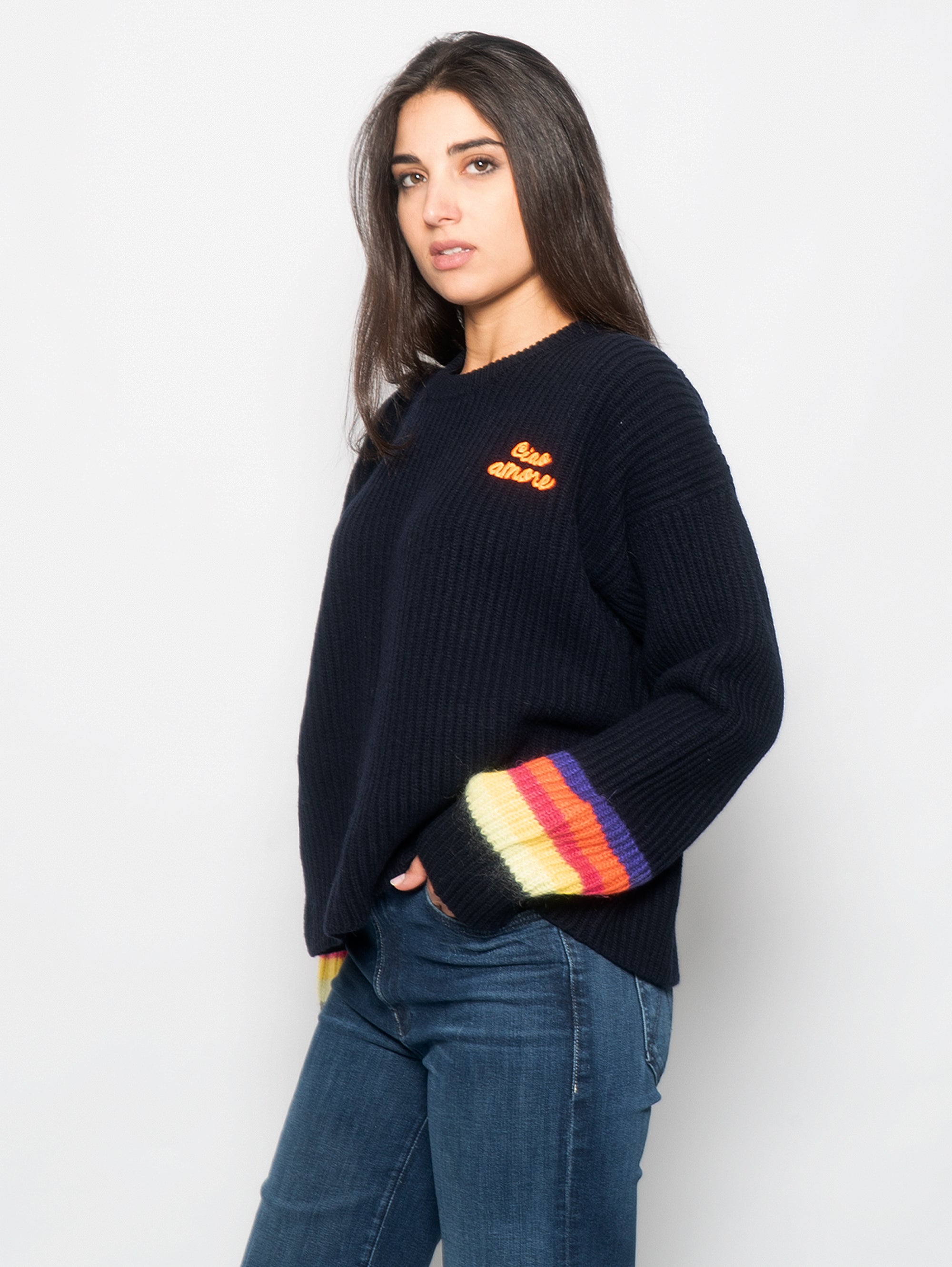 Ciao Amore Blue Crew Neck Sweater