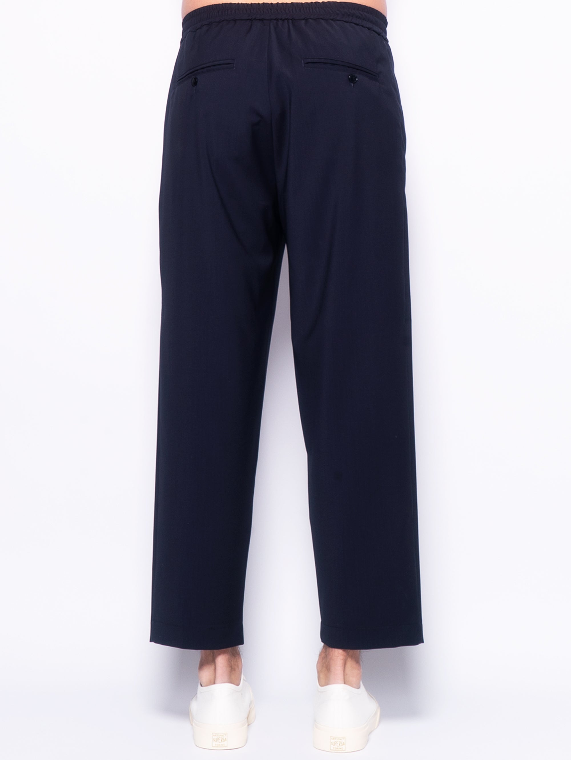 Ameo Blue Wool Relaxed Jogger Pants
