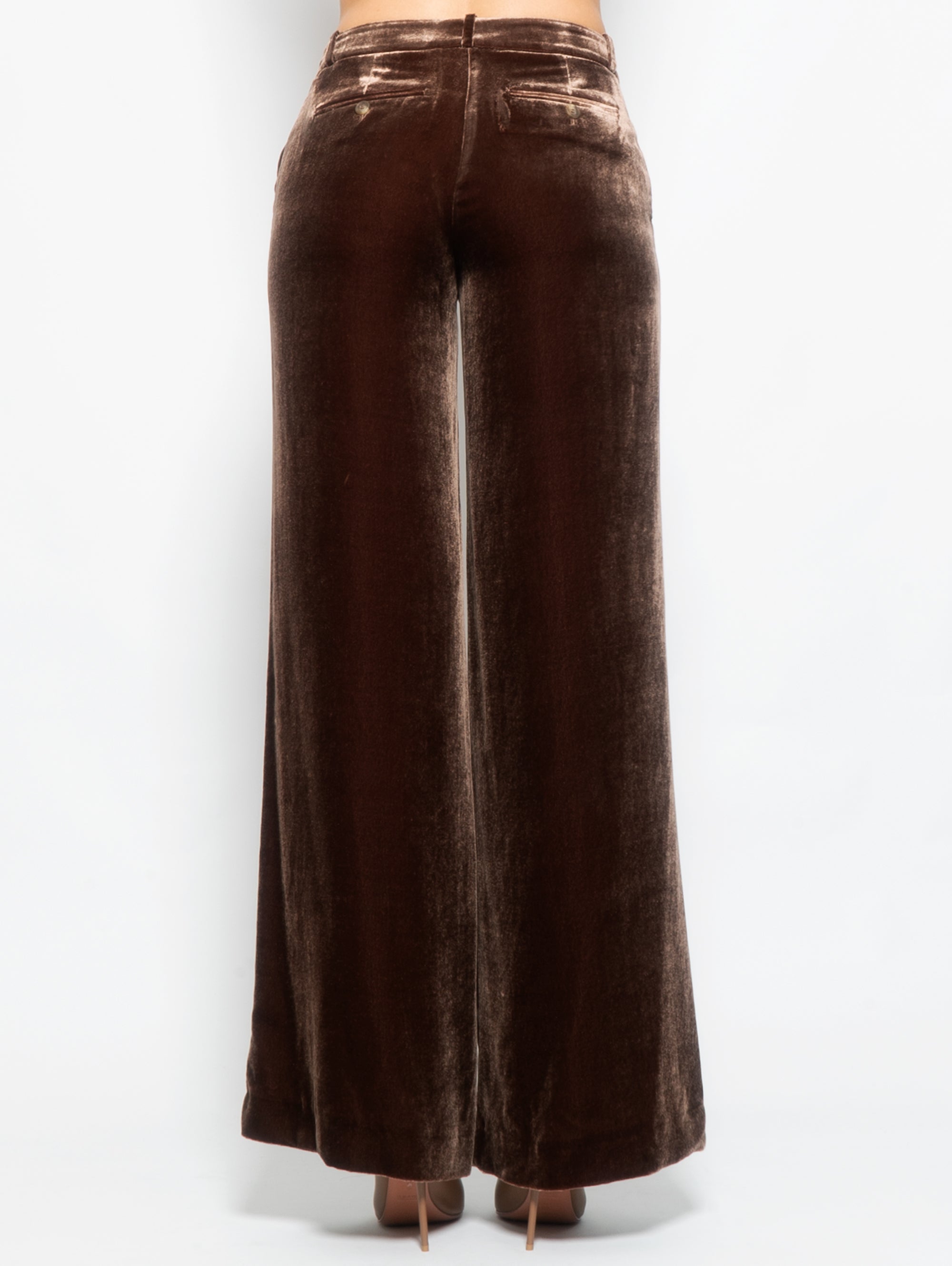 Chocolate Silk Velvet Trousers