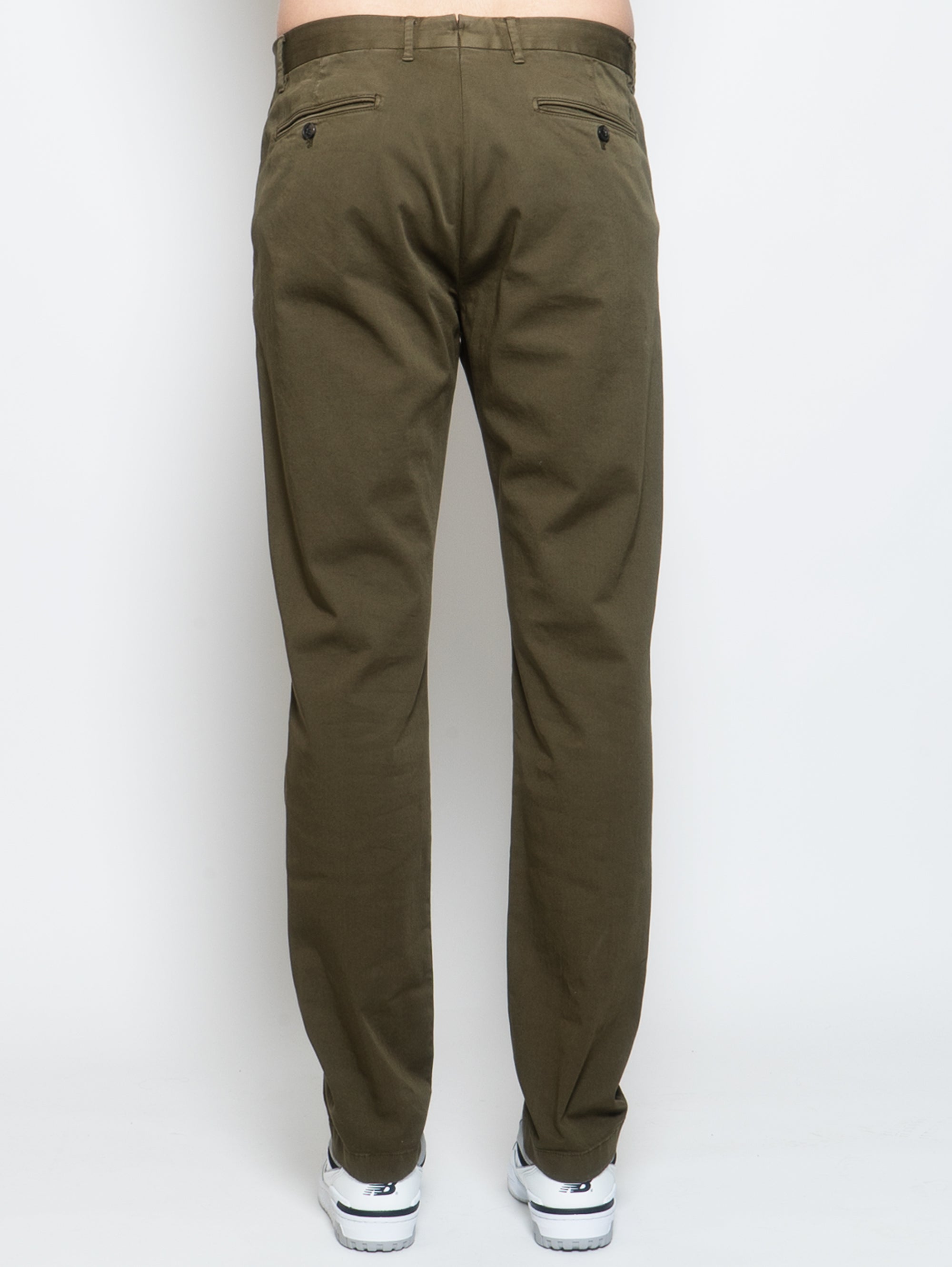 Green Cotton Gabardine Trousers