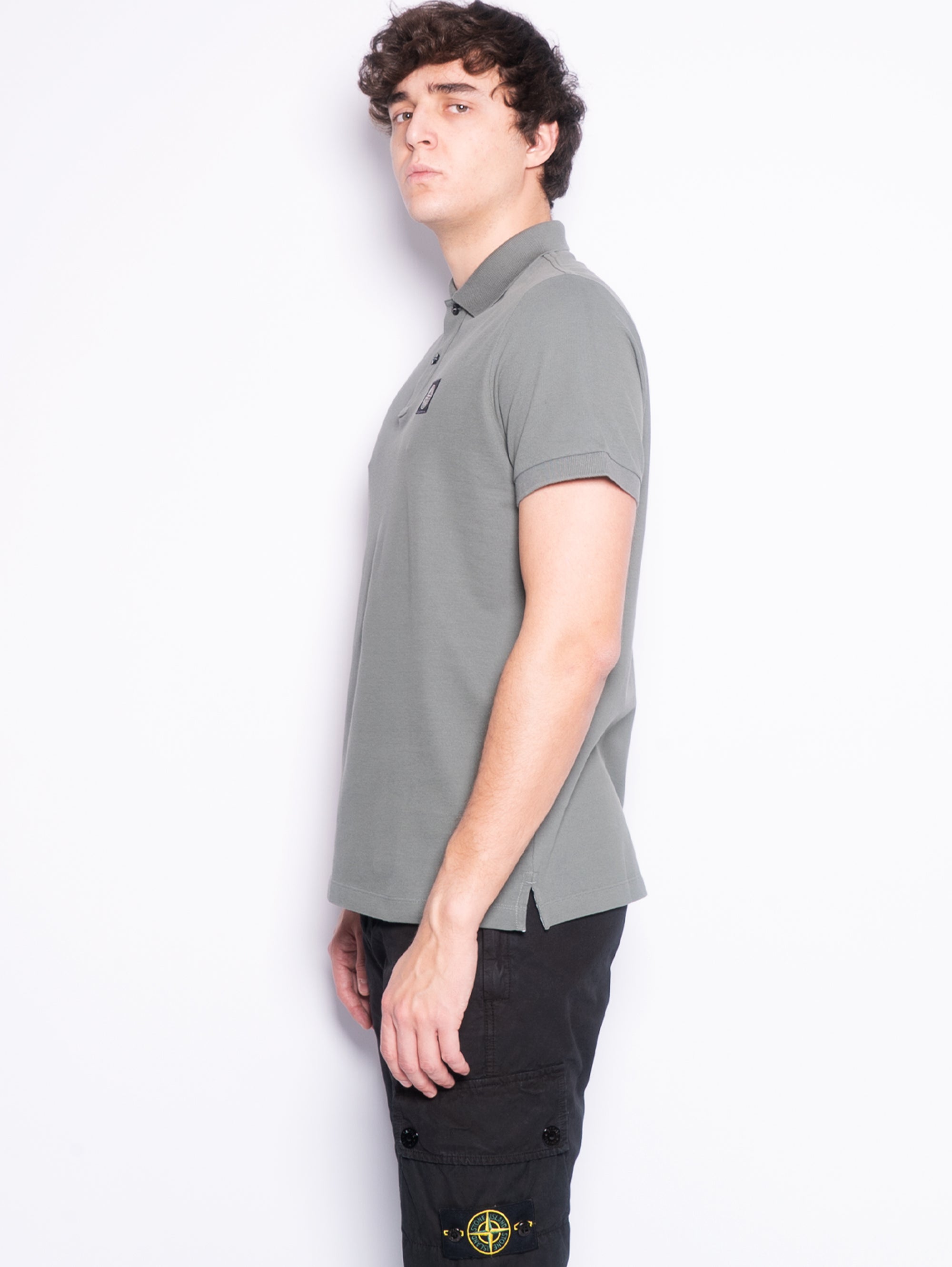 Slim Fit Polo Shirt in Moss Organic Cotton