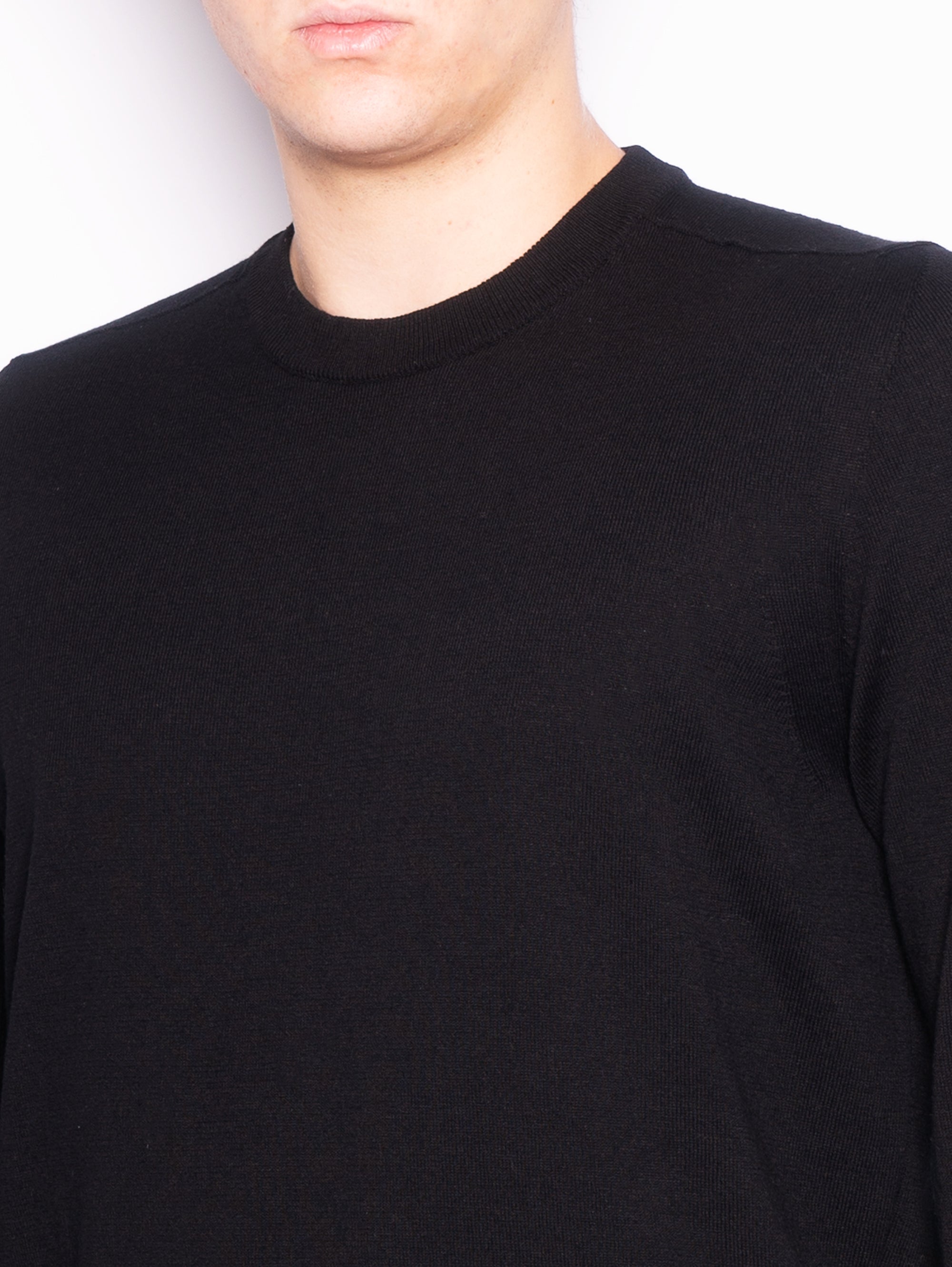 Black Raw Cotton Sweater