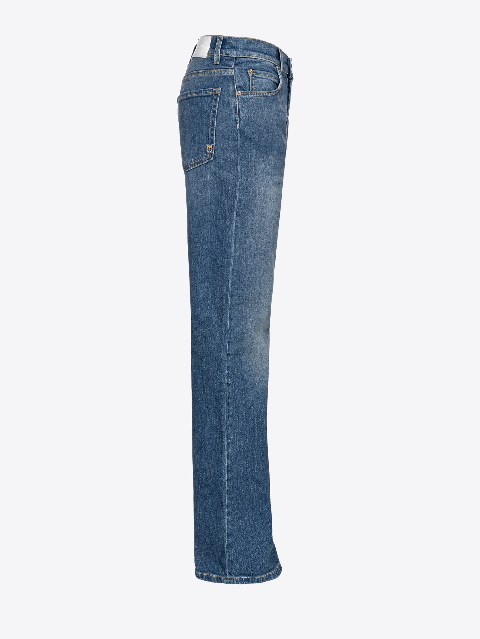 Jeans Wide Leg Cinque Tasche Blau