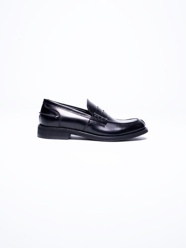 Mocassin penny loafer abrasivé noir