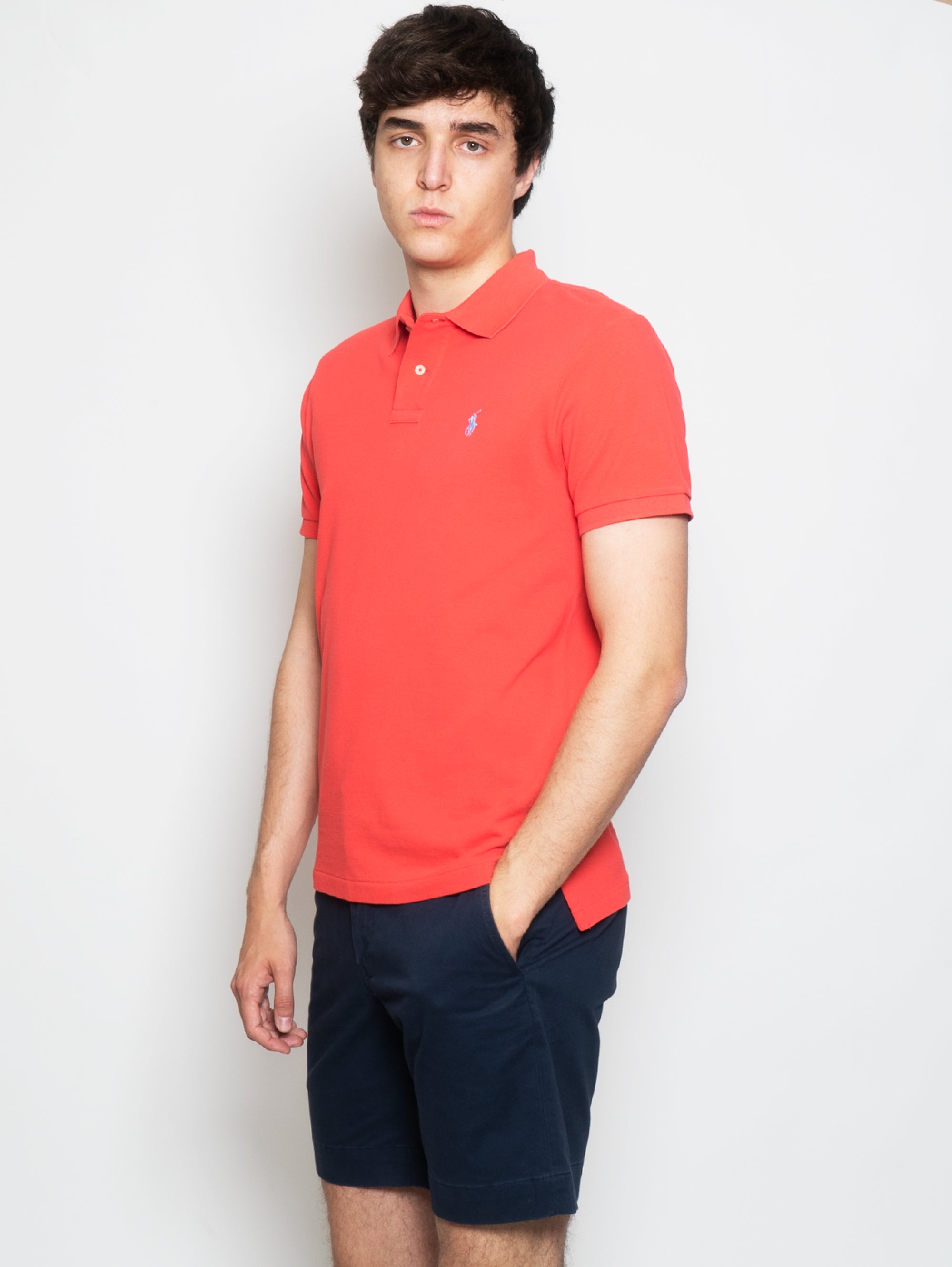 Coral Slim Fit Mesh Polo