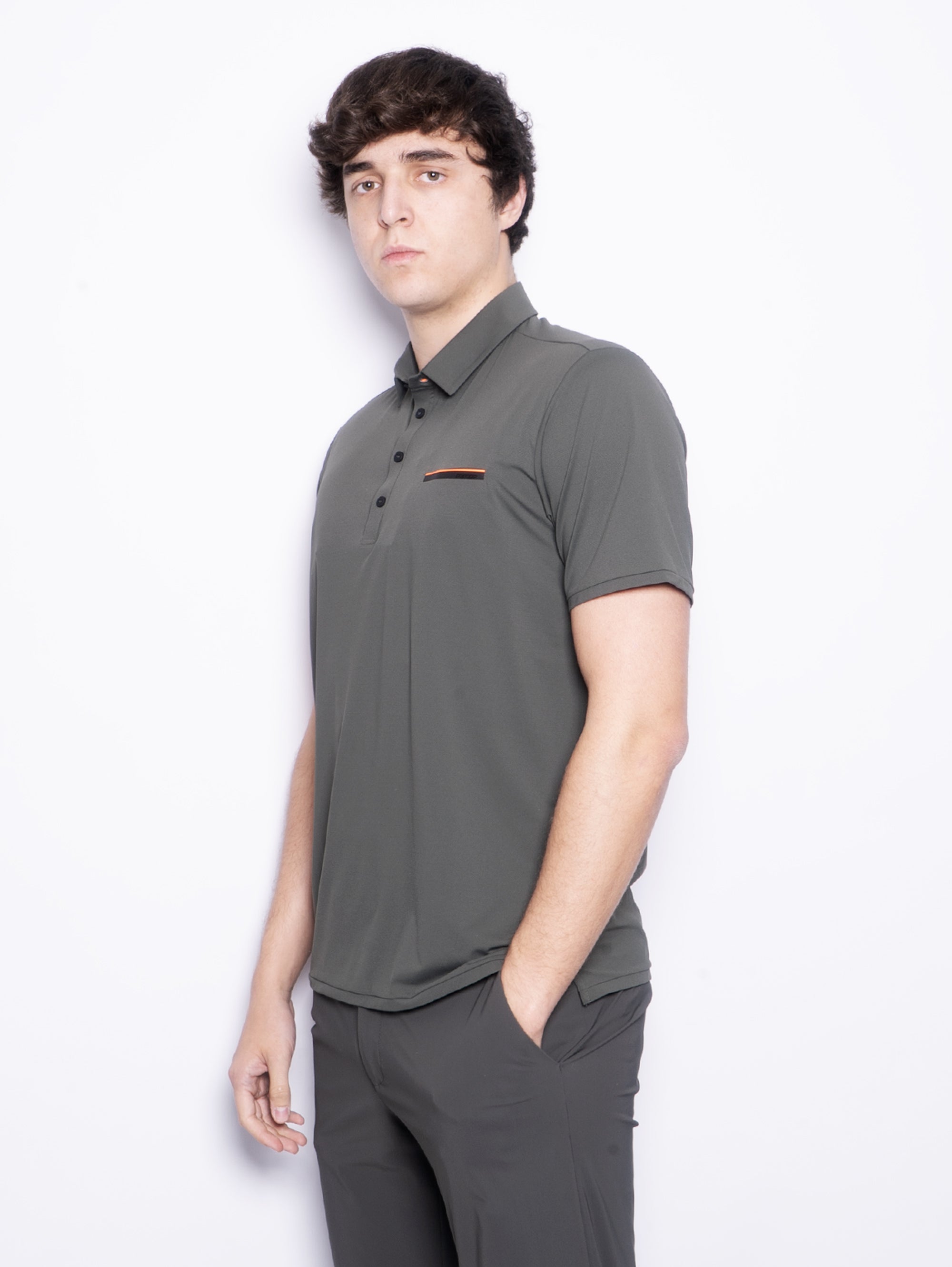 Stretch fabric polo shirt with Bosco pocket