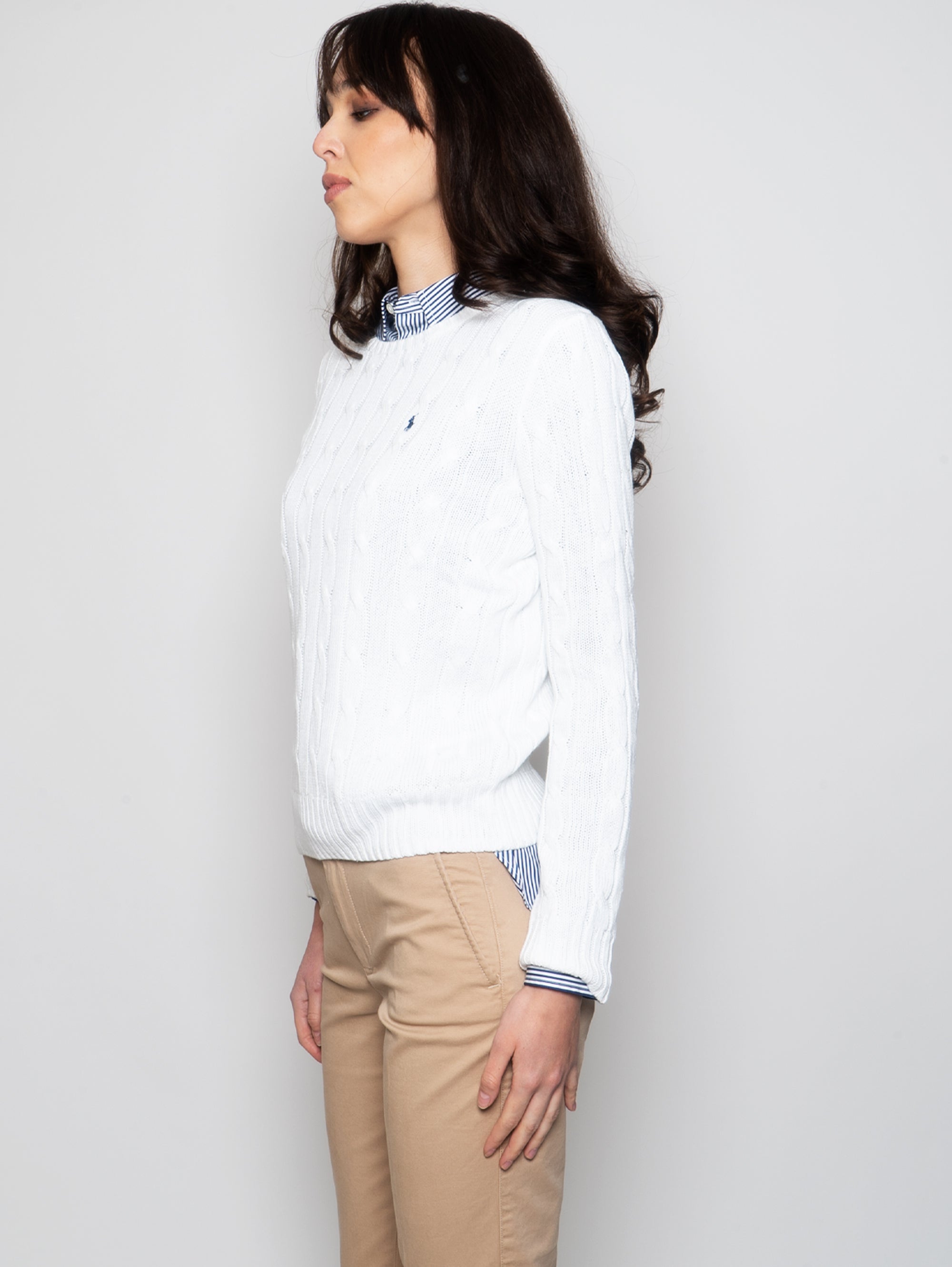 White Cable Sweater