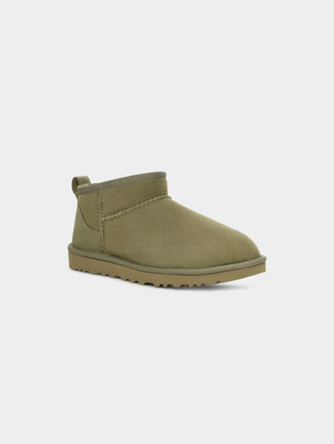 Damen-Ultra-Mini-Classic Lammfell-Stiefeletten Grün
