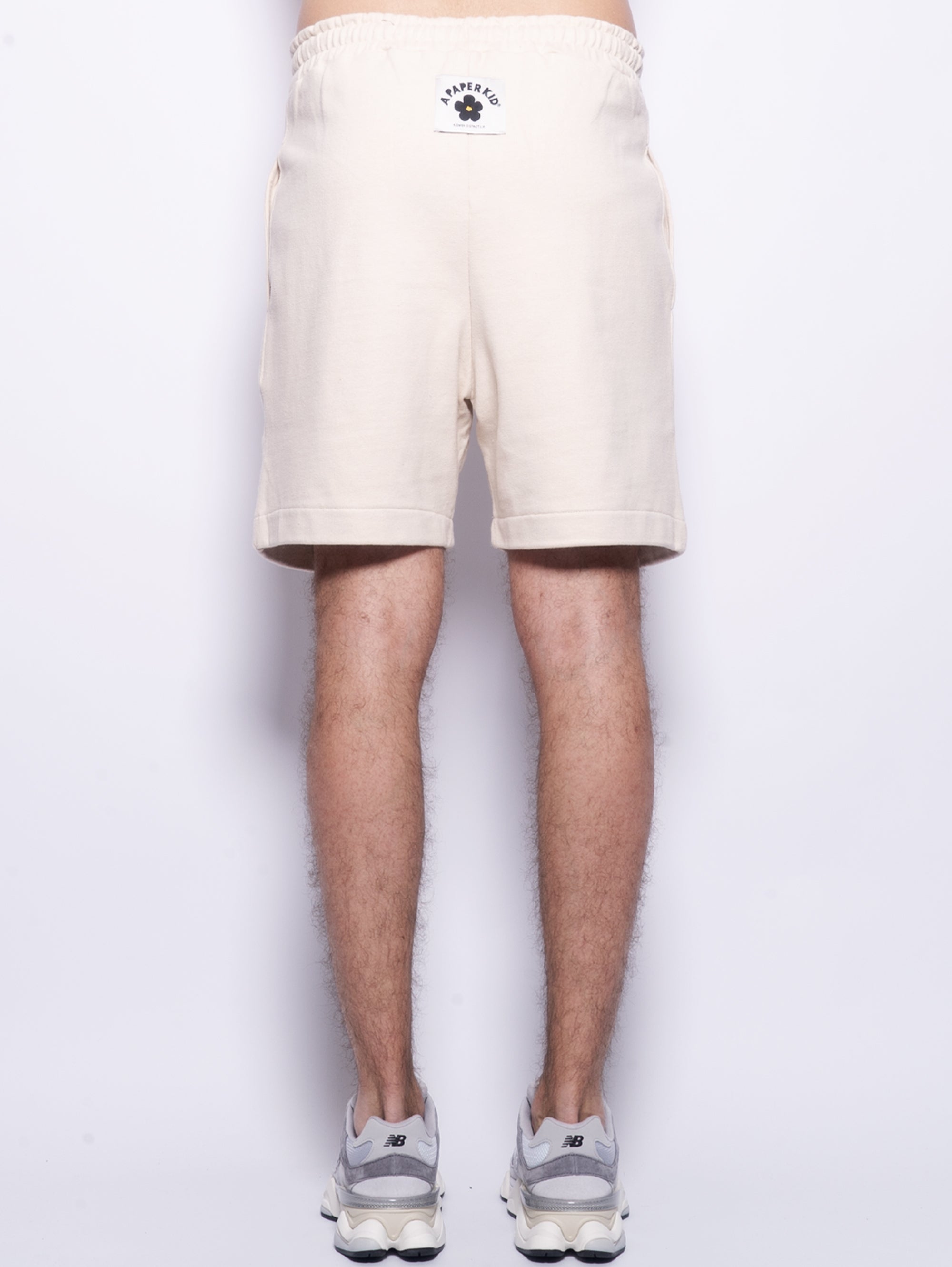Shorts in Felpa con Pince Sabbia