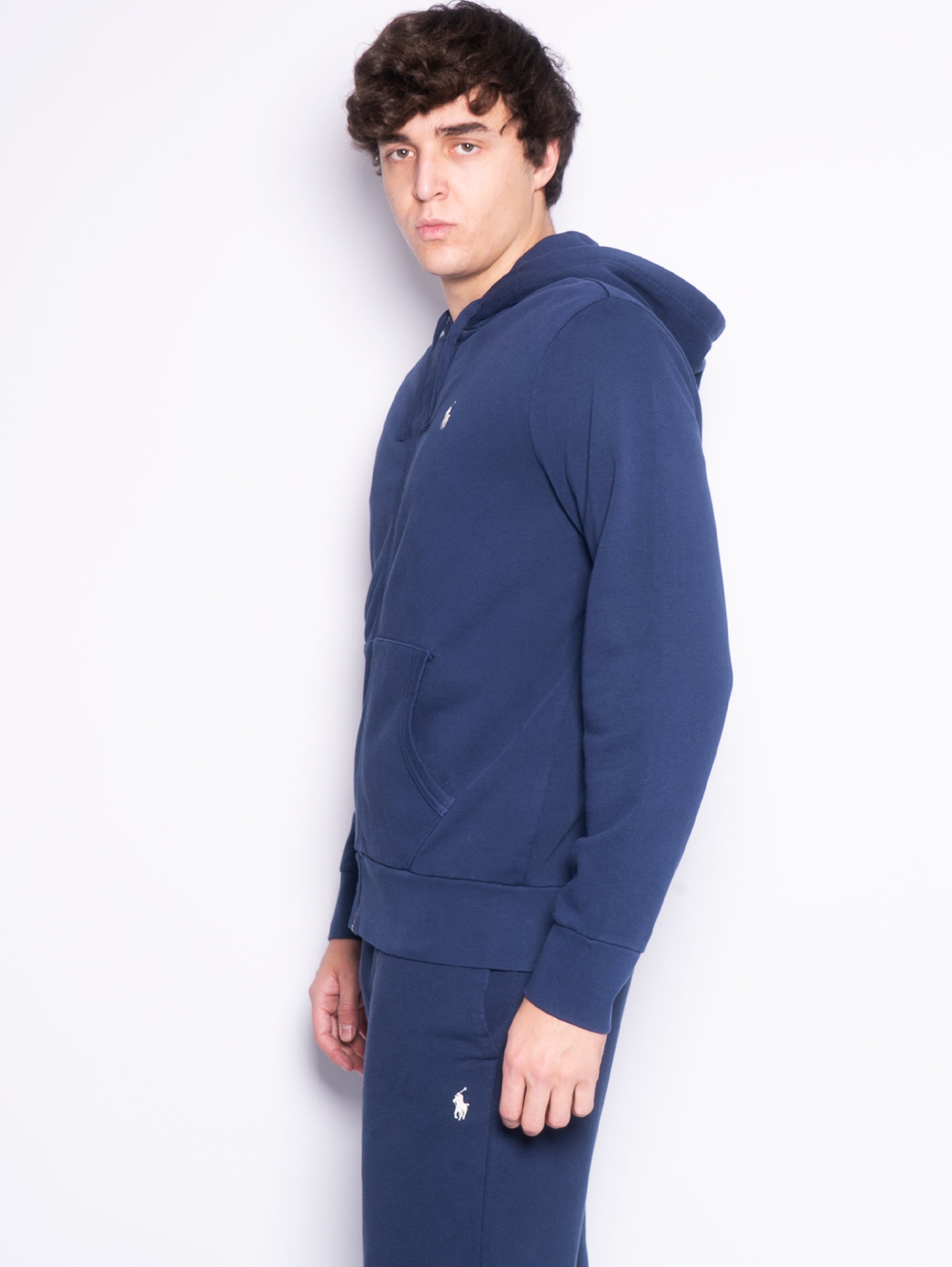 RUSSELL Authentic Felpa Con Cerniera Uomo – Blu Navy, Taglia S, Cotone, Girocollo Alla Coreana