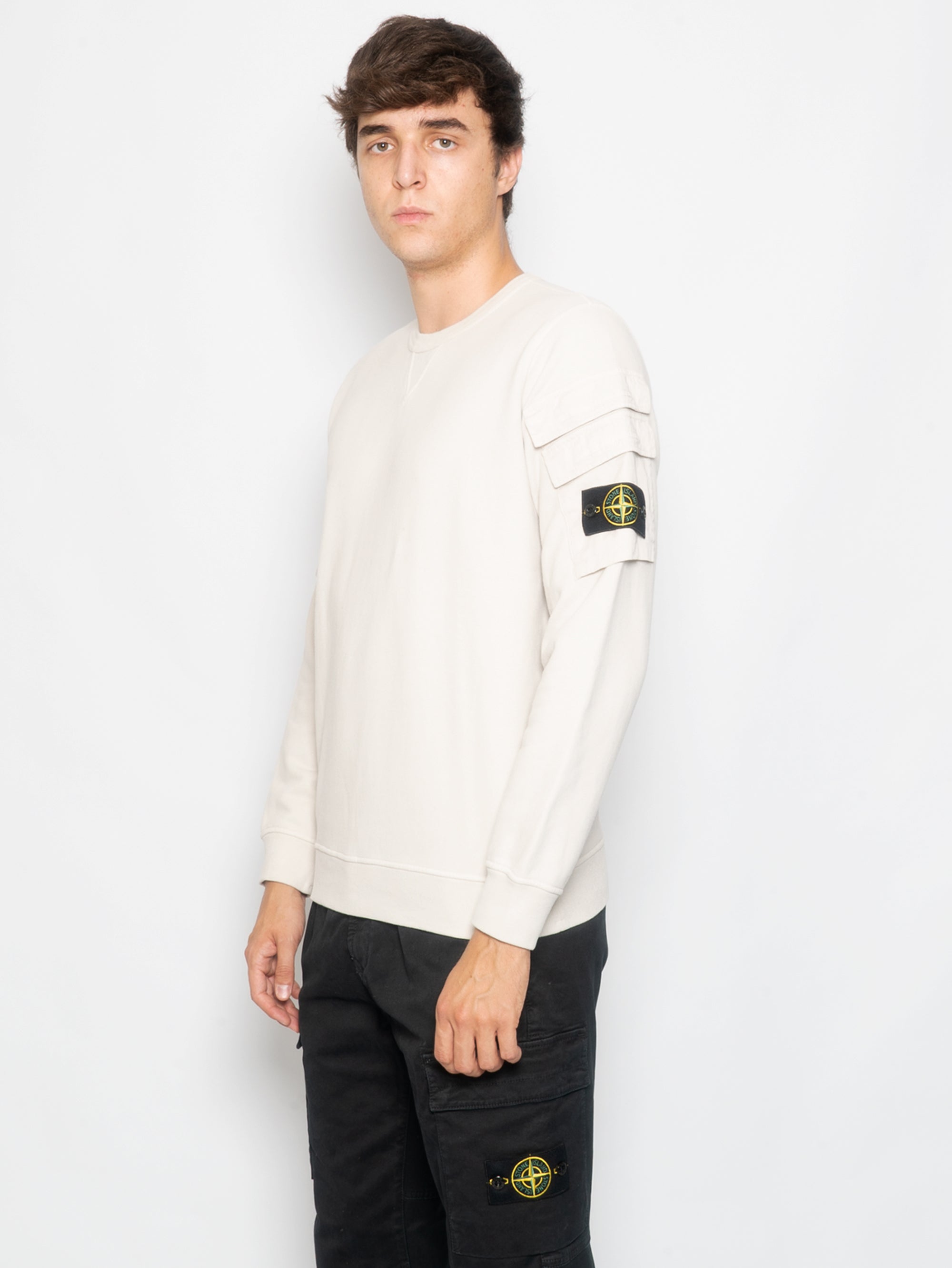 Stone Island Felpa Con Zip 781661440 Logo Manica