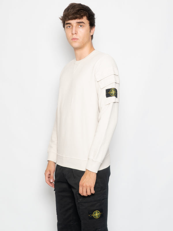 Baumwoll-Sweatshirt mit Stucco-Taschen