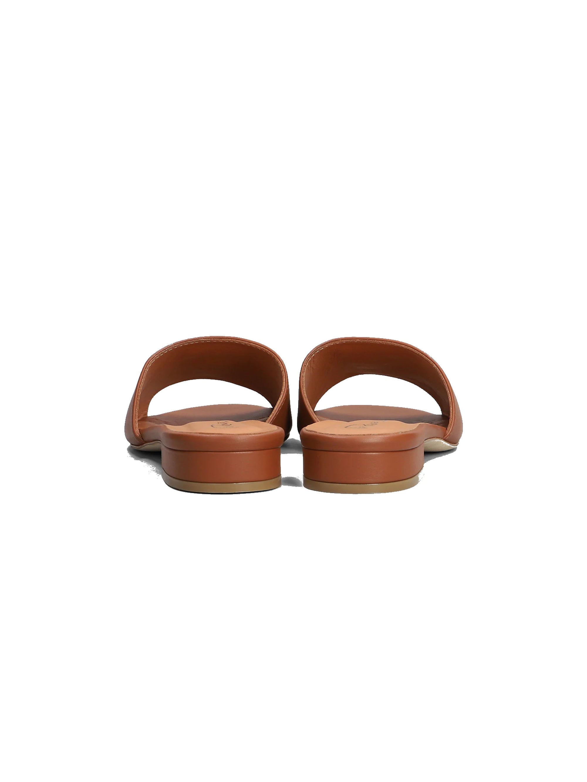 Leather Slippers with Band and Leather Logo