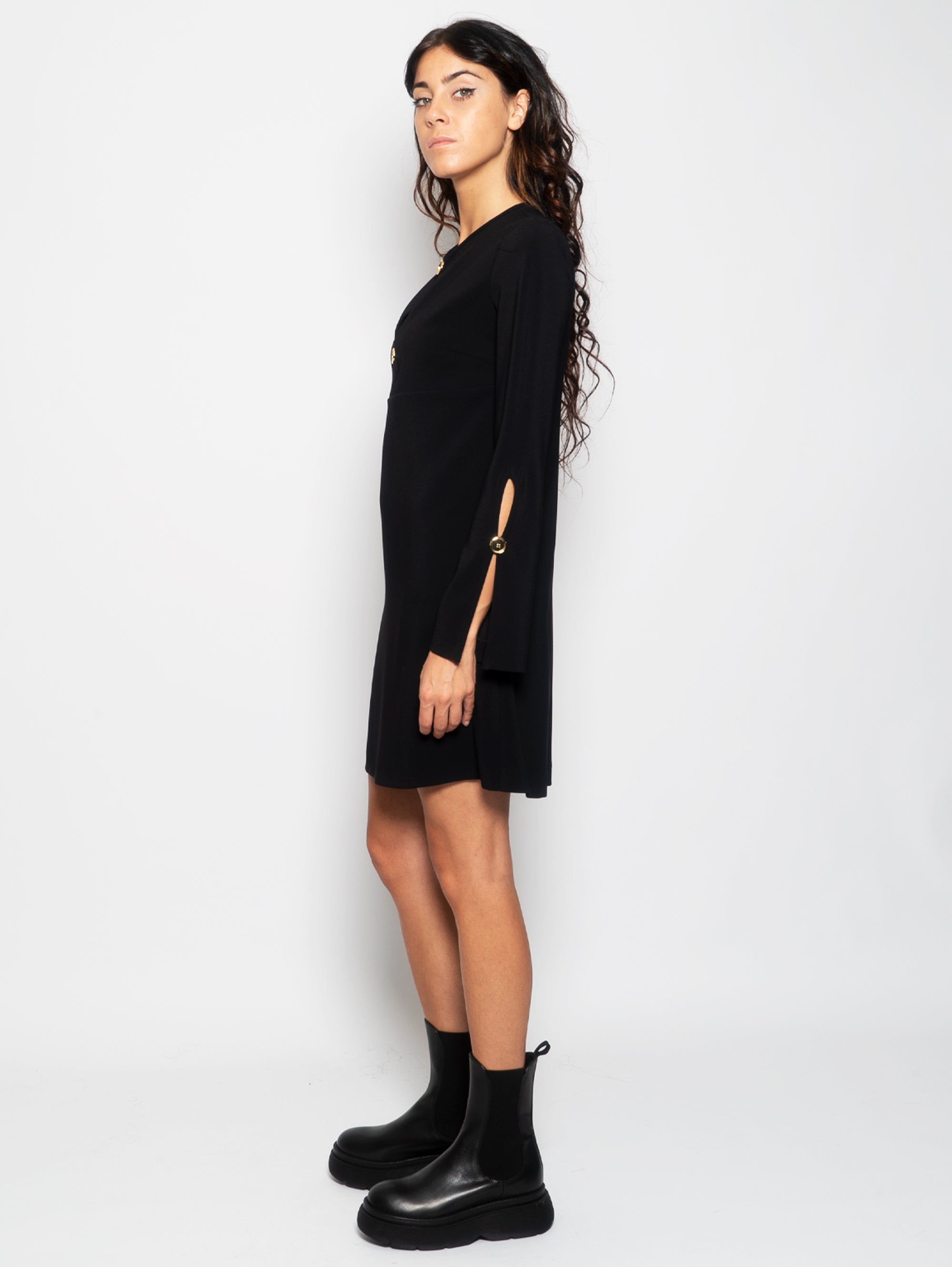 Black A-line Mid Length Dress
