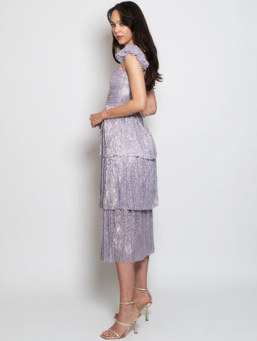 Robe à col américain lilas