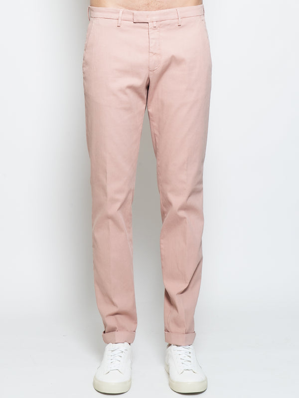 BRIGLIA 1949-Pantaloni Chino in Armaturato Rosa-TRYME Shop