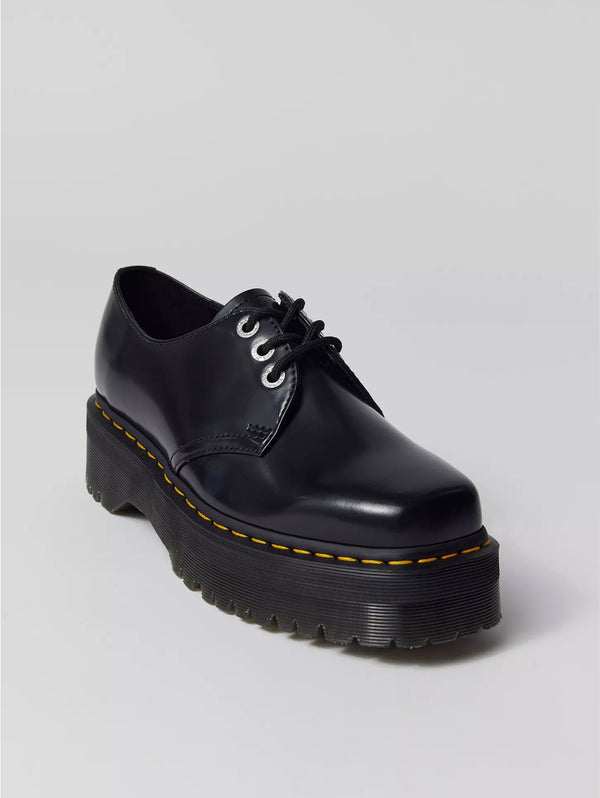 Stringate Platform con Punta Squadrata Nero