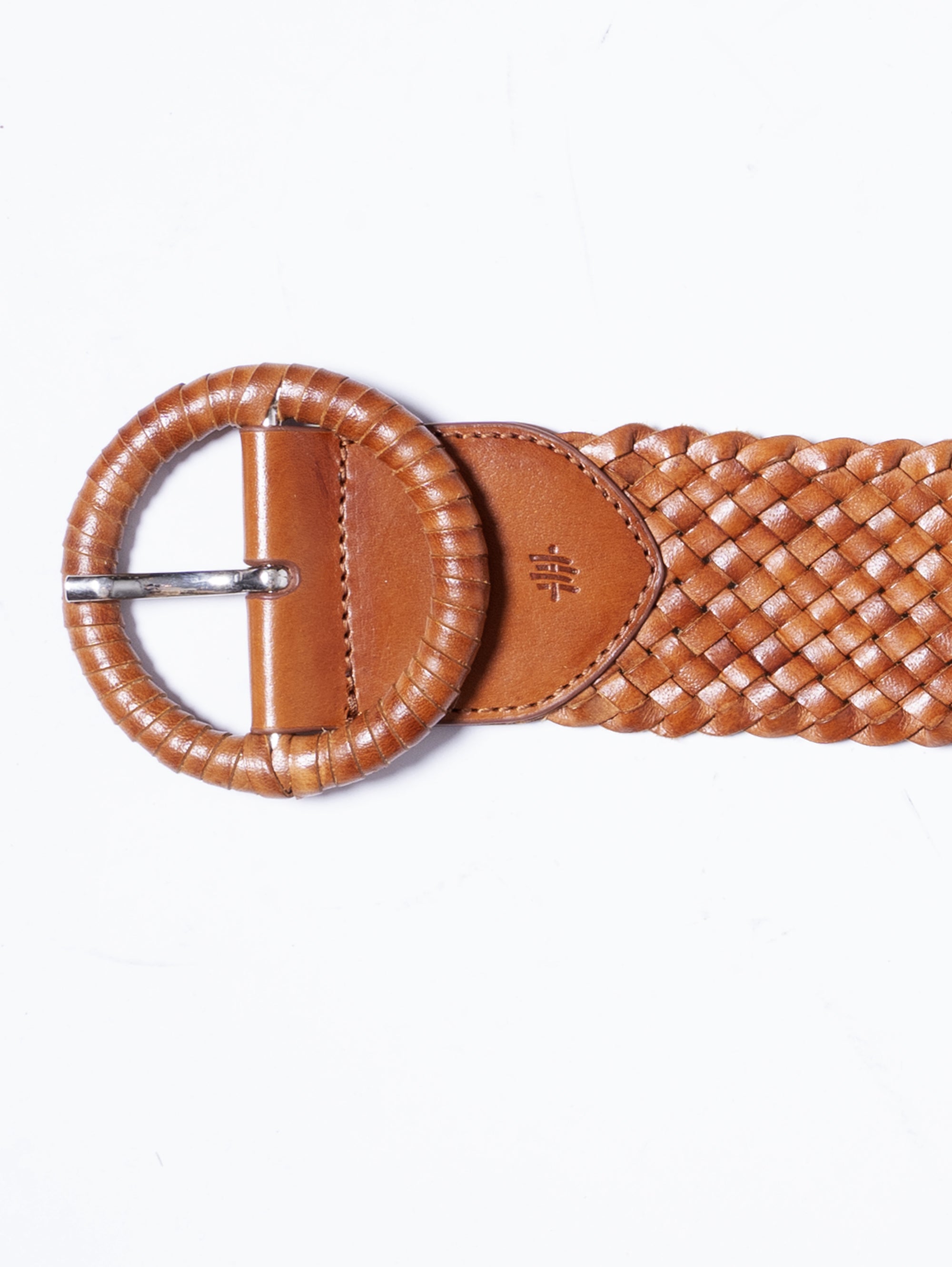 Light Brown Woven Leather Belt