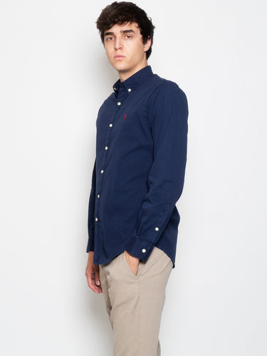 Navy Slim Fit Cotton Twill Shirt