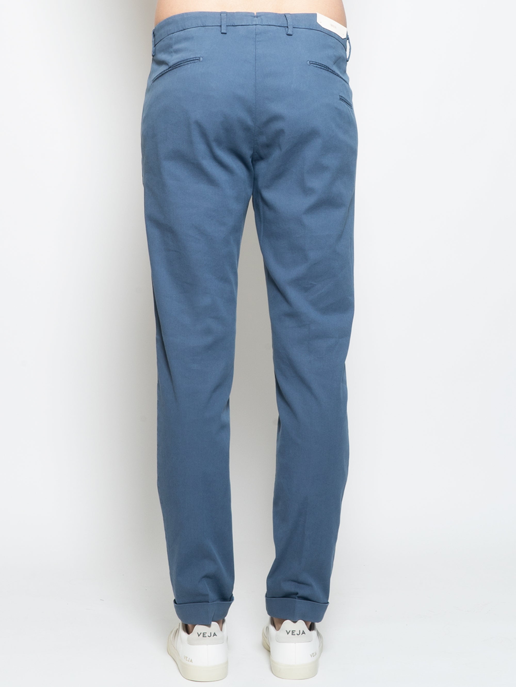 Pantaloni Chino in Armaturato Blu Chiaro
