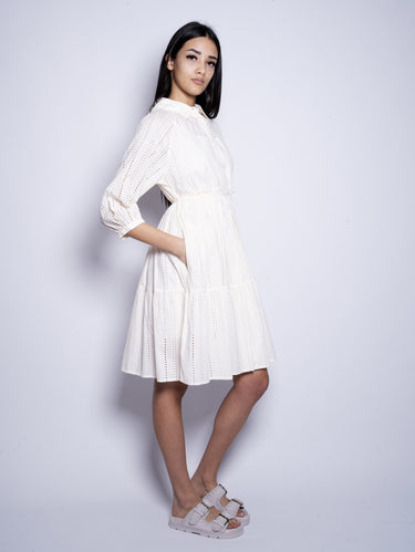 Cream Broderie Anglaise Lace Dress