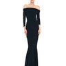 NORMA KAMALI-Abito a Sirena con Spalle Scoperte Nero-TRYME Shop