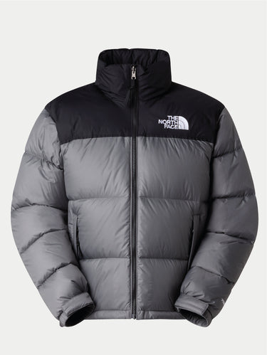 Retro Nuptse Jacket in Shiny Ripstop Fabric Smoke Gray
