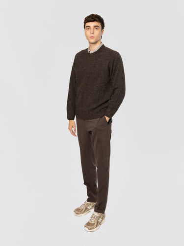 Pantaloni in Rasatello di Cotone Sartoriali Moro