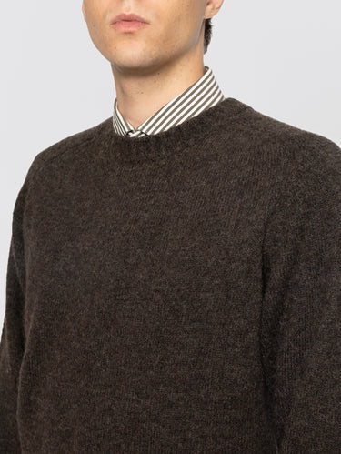 Maglia Girocollo Manica Raglan in Alpaca Testa Moro