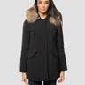 WOOLRICH-Parka Luxury con Pelliccia Nero-TRYME Shop