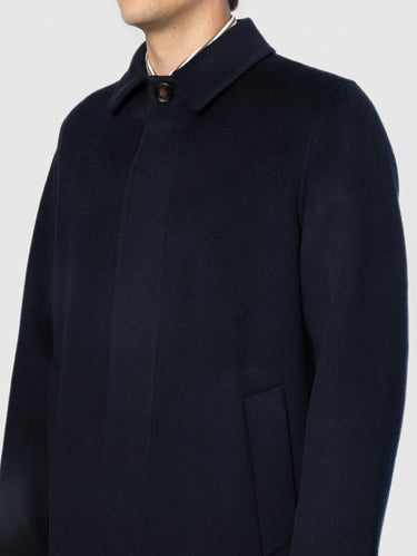 Virtuoso-Mantel aus blauem Woll-Doppelstoff
