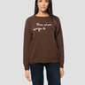 MC2 SAINT BARTH-Maglione Oversize in Misto Cashmere con Ricamo Non vivo Senza Te Marrone-TRYME Shop