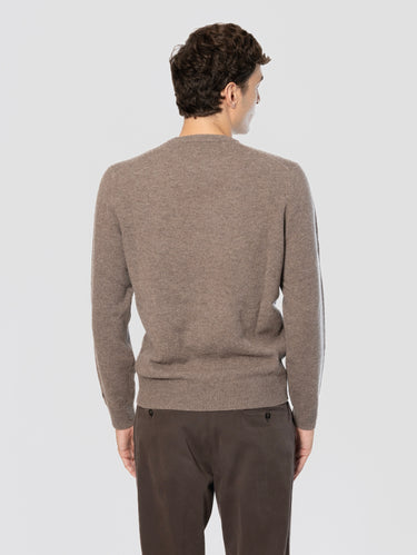Maglione Girocollo in Lana Nocciola