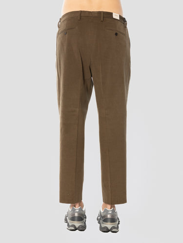 Pantaloni in Drill di Cotone con Pinces Testa di Moro