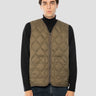 TAION-Gilet Leggero con Trapuntatura a Onde Oliva-TRYME Shop
