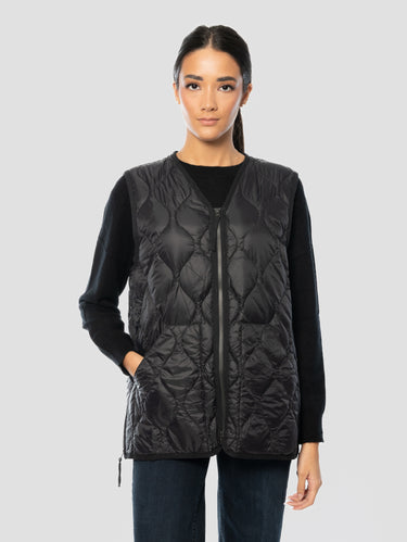 Gilet léger matelassé à motifs ondulés noir