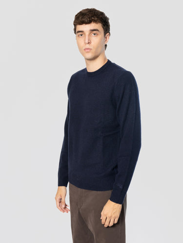 Maglione Girocollo in Lana Blu