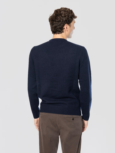 Maglione Girocollo in Lana Blu