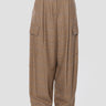 P.A.R.O.S.H.-Pantaloni Cargo Gamba Ampia Principe di Galles Marrone-TRYME Shop