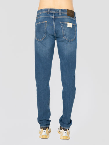 Jeans in Denim Stretch Blu Medio