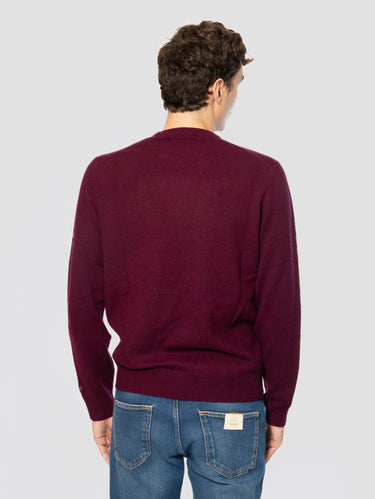 Maglione Girocollo in Lana Bordeaux