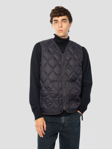 Gilet léger matelassé à motifs ondulés bleu marine