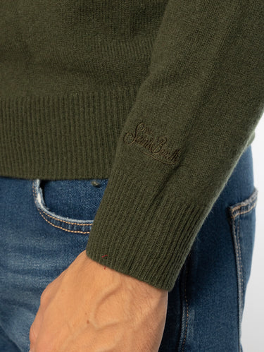 Maglione Girocollo in Lana Verde