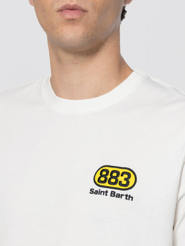 T-shirt con Grafica Nord Sud Ovest Est 883 Bianco
