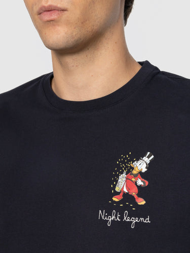 T-shirt con ricamo Night Legend Zio Paperone Blu